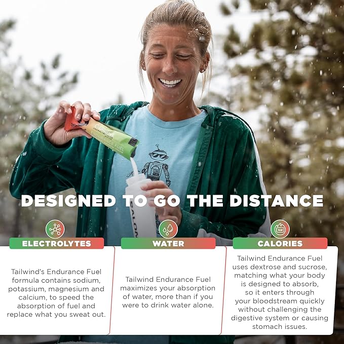 Tailwind Nutrition Endurance Fuel Carbohydrate &amp Electrolyte Sports Drink Mix Powder Gluten-Free Vegan Dauwaltermelon 50 Servings