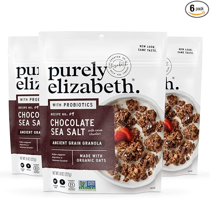 Generic Pure.ly Eliza.beth Granola Probiotic Chocolate Sea Salt 8 oz (Pack Of 6)