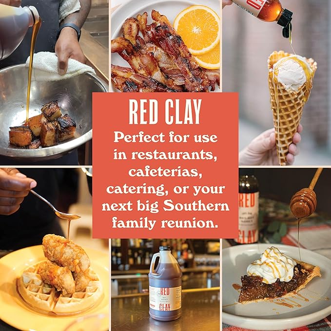 Spicy Hot Honey by Red Clay Hot Sauce Gluten Free Paleo Friendly Raw Wildflower Honey Sustainably Sourced Unique Sweet Condiment and Marinade Medium Heat Made in USA Bulk Size ½ Gallon Jug