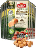 Gefen Organic Whole Peeled and Roasted Chestnuts 3oz (12 Pack) | Chestnuts Peeled and Ready to Eat | Great for Cooking &amp Baking | Gluten Free | Kosher