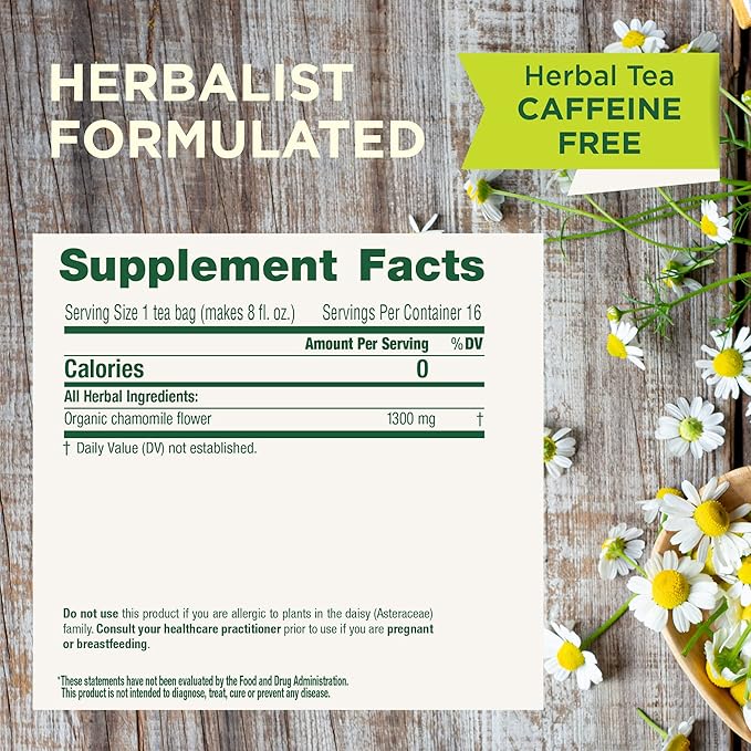 Traditional Medicinals Tea Organic Chamomile Calming Calms Your Nerves Supports Healthy Digestion 96 Tea Bags (6 Pack)