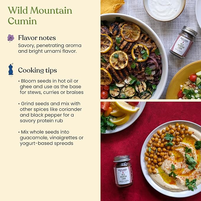 Burlap &amp Barrel Taco Seasoning Single Origin Spice Set - Wild Mountain Cumin Sun-Dried Tomato Ground Black Lime - As seen on Shark Tank - 3 Full Size in a Gift Box