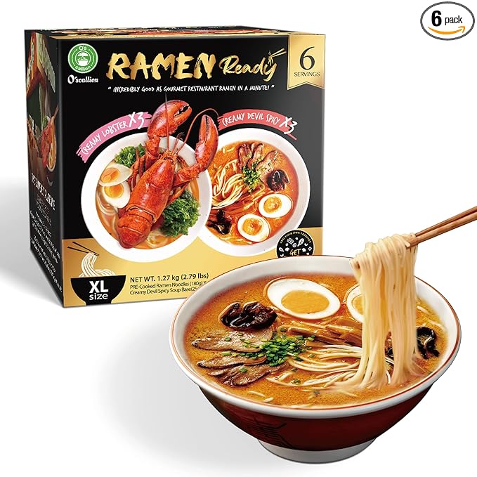 O'scallion Pack of 6 Ramen Noodles (Variety (2 flavor))