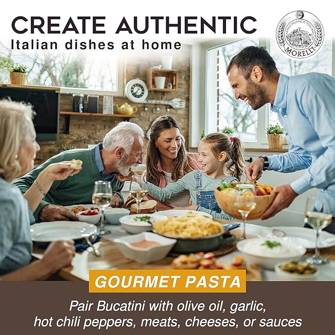 Morelli Bucatini Pasta Noodles - Premium Organic Italian Pasta from Italy and Giusti Aged Balsamic Vinegar of Modena Italy