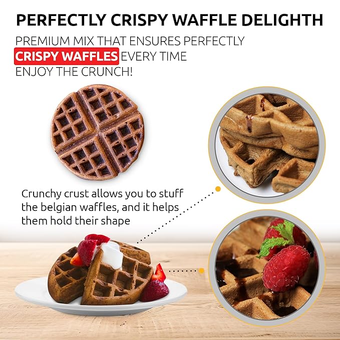 OldSoul Professional Belgian Waffle Mix | 30 Lbs | Crispy | Chocolate Flavour | 168 Waffles (30 Lbs Traditional)