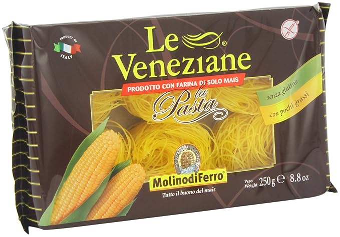 Le Veneziane Corn Pasta Capallini 250g [Pack of 4]