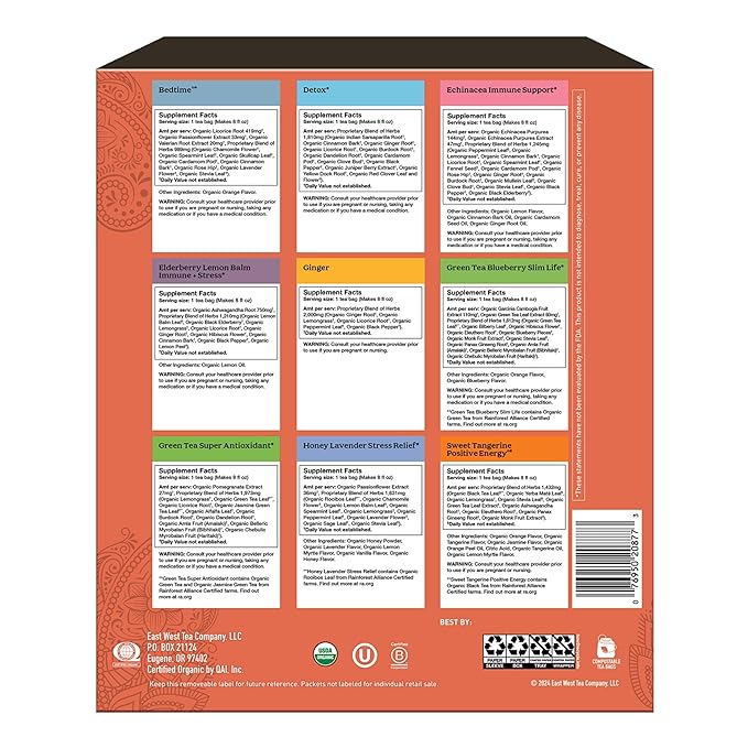 Yogi Organic Tea Sampler Gift Box (45 Tea Bags) Assorted Delicious Wellness Blends - 9 Favorite Herbal Green &amp Black Varieties | Gift Box 9 Favorite Assorted Delicious Wellness Teas