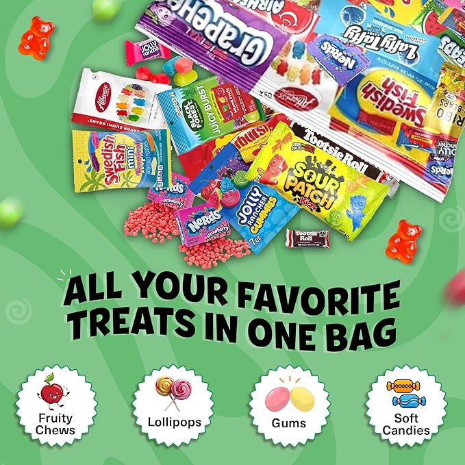 ULTIMATE Assorted Classic Candy Mix Variety Pack (4 Lbs.) Mega Variety! Fun Size Individually Wrapped Minis Bulk Assortment Perfect Treat Mix For Candy Bowls Parties Parades &amp Piñatas! (4 Po