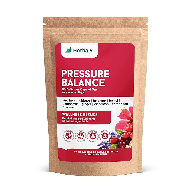 Herbaly Heart Functional Tea - 9 Superherbs - Natural Organic Non-GMO Caffeine-Free Sugar Free - 1 Pack 30 Pyramid Tea Bags