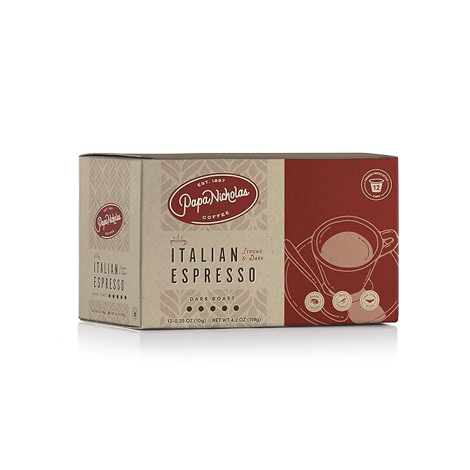 Papanicholas Single Serve Coffee Cups Fits Keurig K Cup Brewers Italian Espresso 72 Coffee Pods