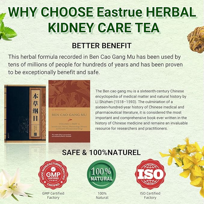 20 Pack Ginseng Kidney Tea-Ginseng Six Treasure teaEight Natrual Herbs Blend MulberryWolfberry-Traditional Chinese Herbal Kidney Tea Formula for Men &amp Women100% Plant Base(300g/Bag)