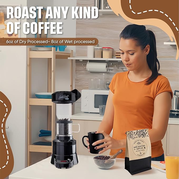 Coffee Roaster Bundle SR540 Glass Extension Tube Pour Over Digital Scale (4lbs) Sample Pack of Green Beans (2-Pack) Sample Trays Chaff Brush