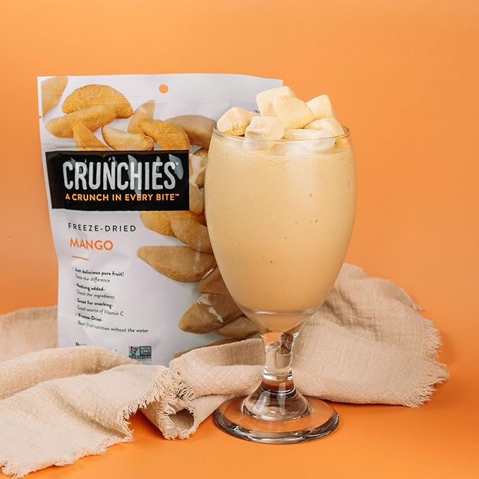 Crunchies Freeze-Dried Fruits 100% All Natural Crispy Fruit Non GMO and Kosher Resealable Freeze Dried Fruit Snack Packs Pack of 6 (Mango)