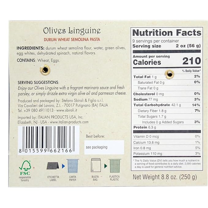 Olive Linguine Pasta - 8.8oz (250gm) - 4 Pack