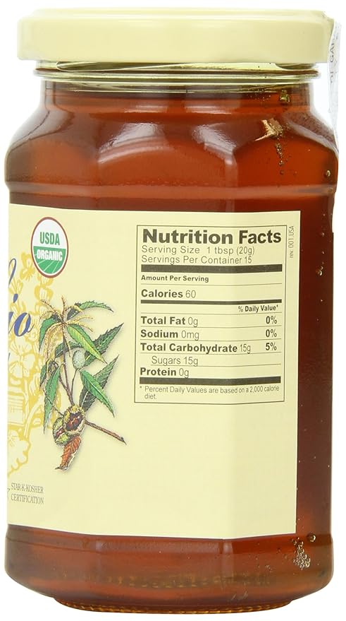 Rigoni di Asiago Mielbio Organic Italian Raw Chestnut Honey 10.58oz (Pack of 1)