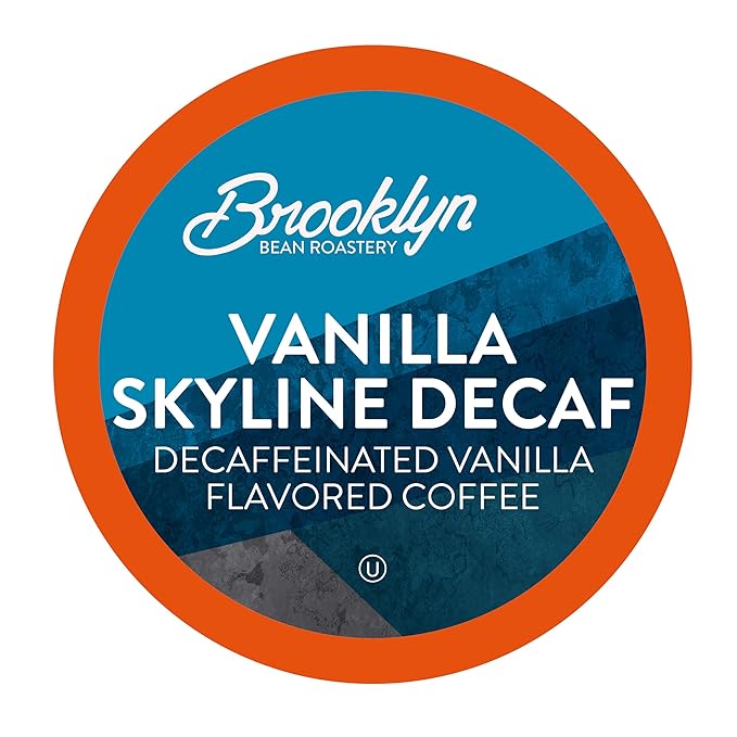 Brooklyn Beans Coffee Pods Vanilla Skyline Decaf - Compatible with Keurig K Cup Brewers Including 2.0 Machines 40 Count Smooth and Creamy Vanilla Flavor