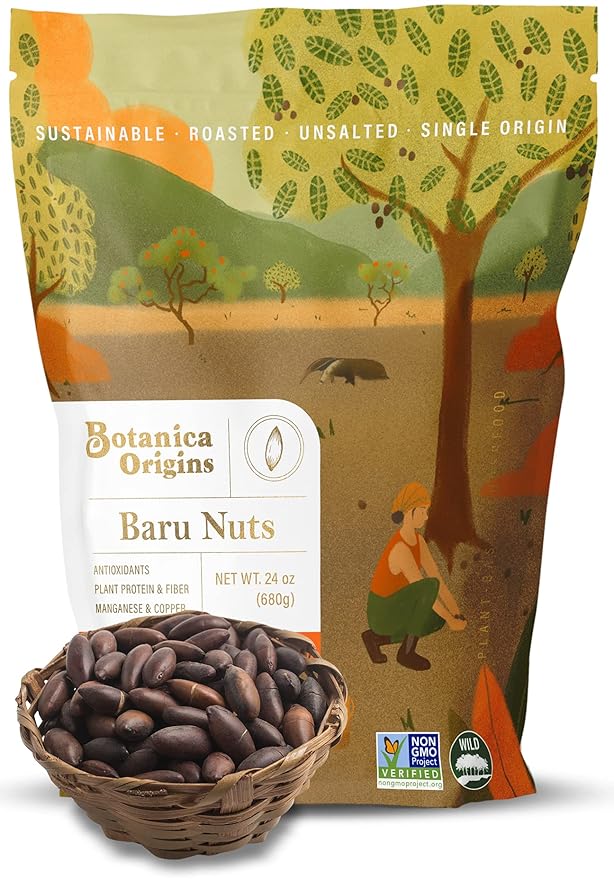 Botanica Baru Nuts 24 oz | Roasted | Wild | Unsalted | Non-GMO | Vegan Keto and Paleo Friendly