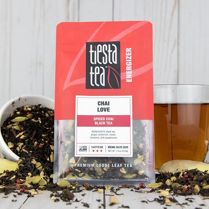 Tiesta Tea - Black Loose Leaf Tea Gift Box 3 Pouches High Caffeine - Hot &amp Iced Tea Variety Pack with Chai Fruit &amp English Breakfast Bags Loose Leaf Assortment
