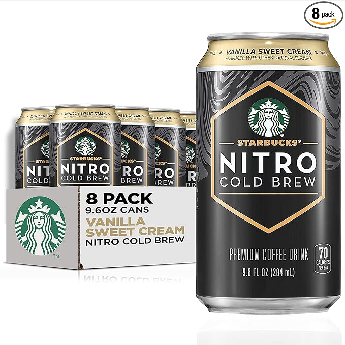 Starbucks Nitro Cold Brew Vanilla Sweet Cream 9.6 fl oz Can (8 Pack)