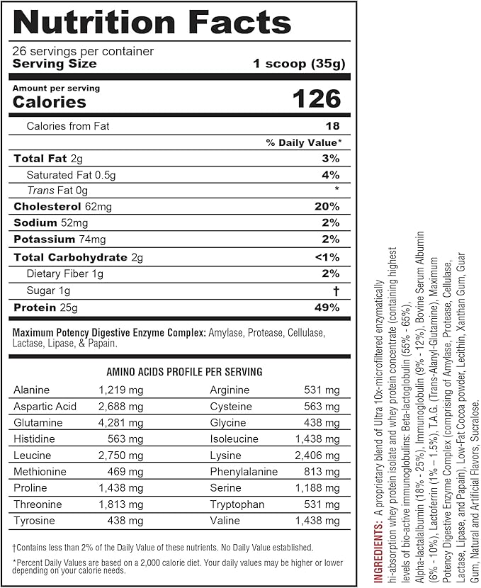 Metabolic Nutrition | Protizyme | 100% Whey Protein Powder | High Protein Low Carb Low Fat with Digestive Enzymes 24 Essential Vitamins and Minerals | Chocolate Cake 2 Pound