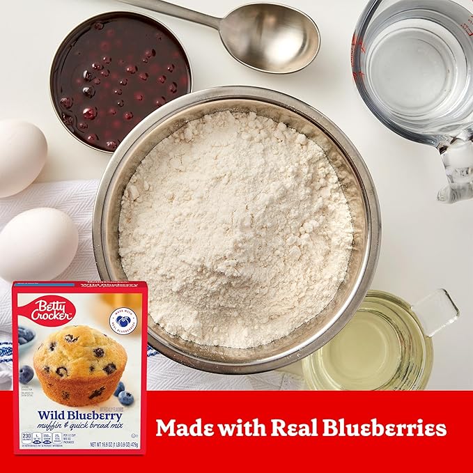 Betty Crocker Wild Blueberry Muffin and Quick Bread Mix 16.9 oz (Pack of 4)