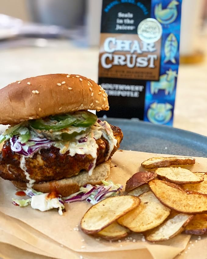 Char Crust Dry-Rub Seasonings Southwest Chipotle | All-in-one seasonings | Perfect for Chicken Fish Burgers Steak Wings | Signature Crust that Seals in the Juices 20 Ounce Chef Shaker Jar (Pack o