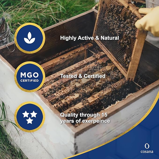 Cosana Manuka Honey 550 MGO + 250g – 100% Pure - Bottled sealed and certified in New Zealand