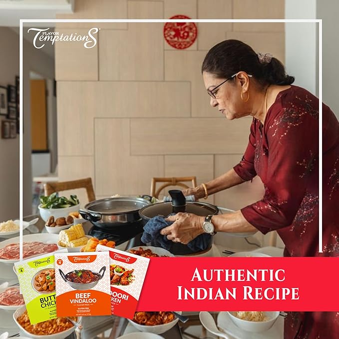 Butter Chicken Makhani Tandoori Chicken Beef Vindaloo Indian food spice kits by Flavor Temptations | Home Cook Authentic Indian Food | Organic Gluten Free No Sodium (3 Spice Kits)