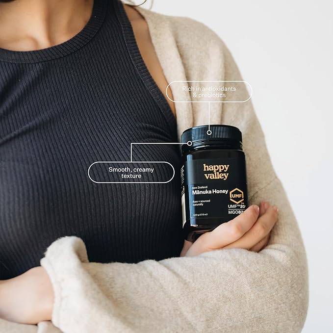 Happy Valley Manuka Honey - UMF 20+ (8.8oz 250g) - Certified Raw New Zealand Mānuka - UMF 20+ MGO 850+