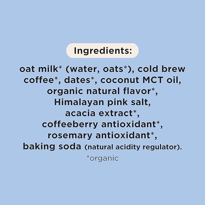 Pop &amp Bottle Oat Milk Lattes - Cold Brew Maca Antioxidants Ashwagandha MCT Oil Collagen Organic Diary Free Gluten Free Lightly Sweetened with Dates - Variety 8 Fl Oz (12 Pack)