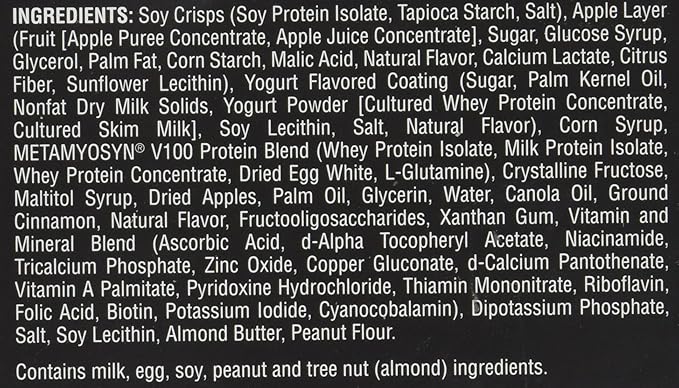 MET-Rx Big 100 Colossal Protein Bars Crispy Apple Pie Meal Replacement Bars 9 Count (Pack of 2)
