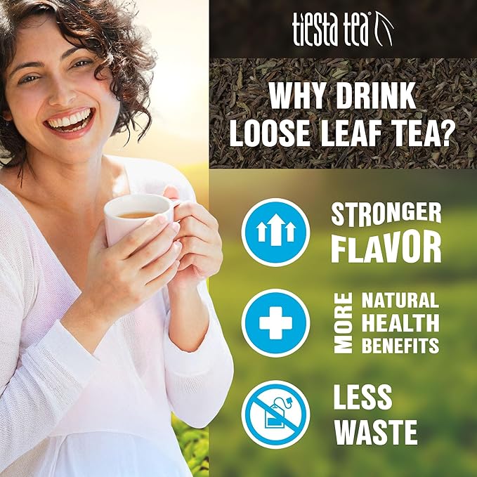 Tiesta Tea - Jasmine Pearls Green Tea Loose Leaf Single Origin Premium Jasmine from China Pure Unblended Medium-Caffeinated Blend Makes Hot or Iced &amp Up to 200 Cups 16oz Resealable Bulk Pouch