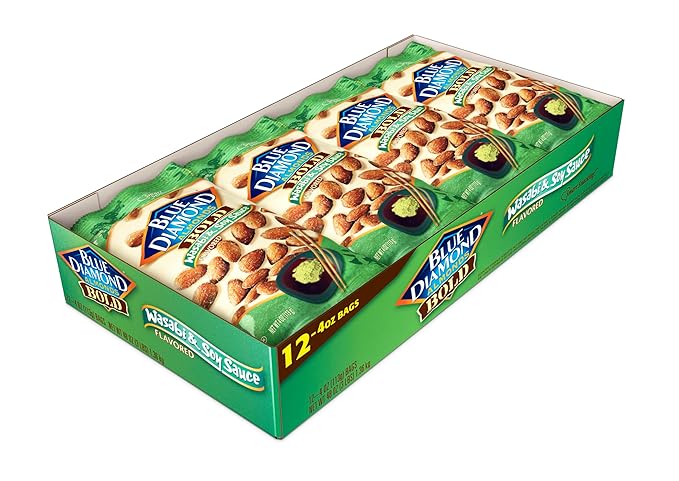 Blue Diamond Almonds Wasabi/Soy Sauce 12-4 oz bags