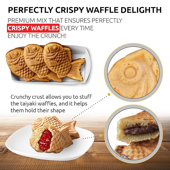 OldSoul Professional Taiyaki Waffle Mix | Crispy | Original Flavor | Dough Mix | GLUTEN FREE | 5 Lbs | 84 Waffles (5 Lbs Gluten Free)