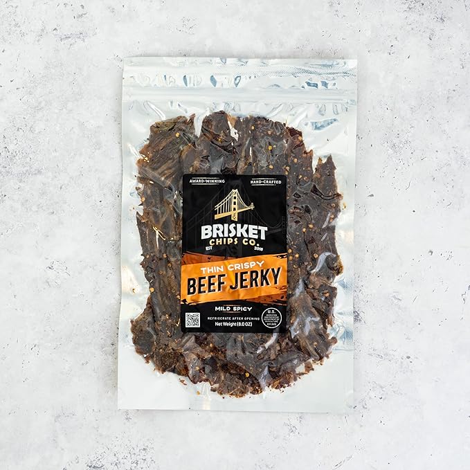Brisket Chips Co. Mild Spicy Brisket Chips Crispy High Protein Beef (8oz)