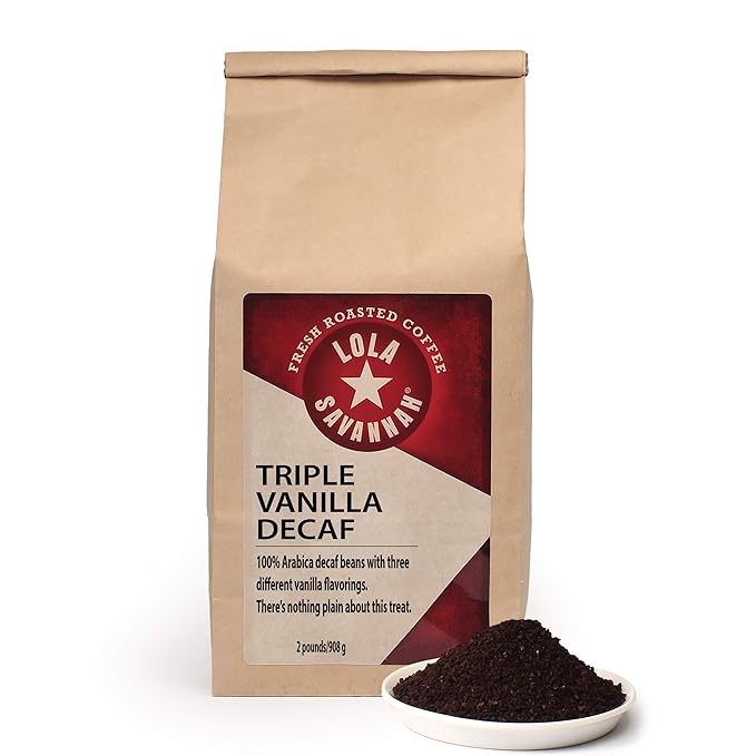 Lola Savannah Triple Vanilla Ground Decaf Coffee 2lb