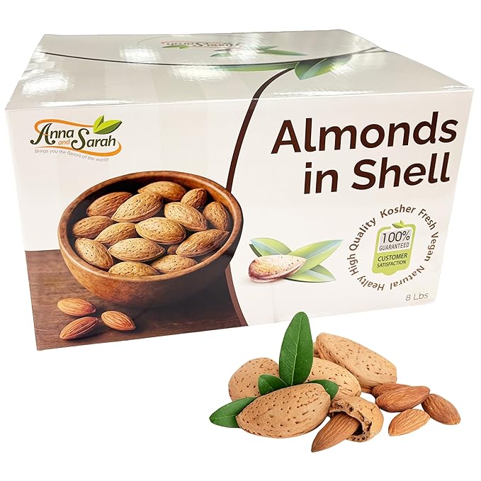 Anna and Sarah Almonds In Shell Raw Natural Whole Jumbo California Almonds in Box 8 Lbs