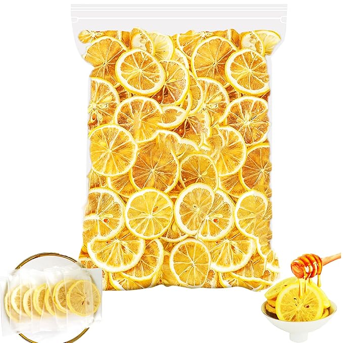 Preserved LemonDried Lemon Slices500g/17.6oz Individual Packs 100% Natural Premium QualityAdd HoneyFor Cocktails Garnishes/Drinks/Teas/Decor（About 80 pieces） (500g)