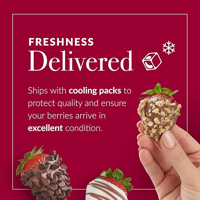Shari’s Berries Gourmet Dipped Fancy Strawberries | Chocolate Covered Strawberry Gift Box | Ideal for Valentine's Day Anniversary Birthdays Congratulations or Saying Thank You (Two Dozen 24 Berri