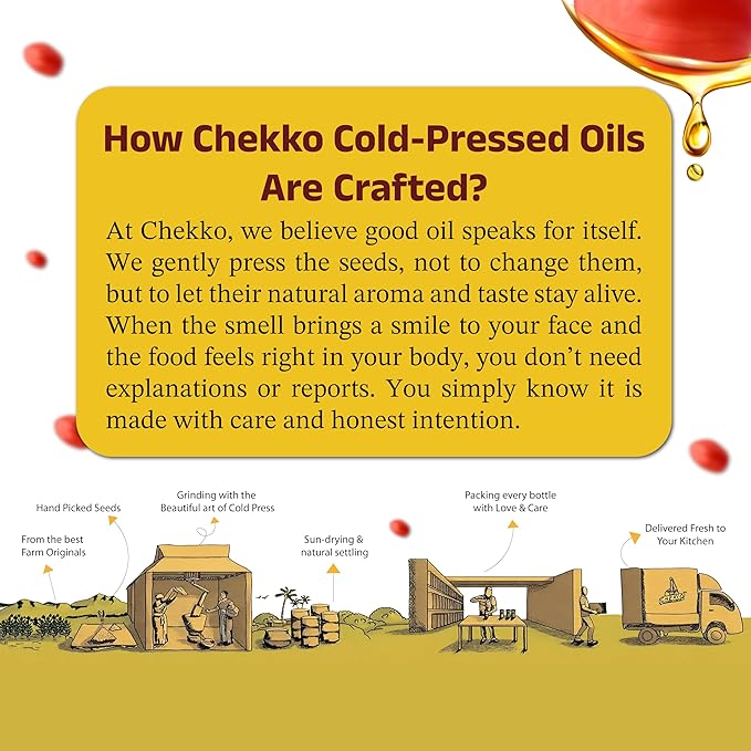 Chekko Peanut Oil Cold Pressed | 5 Liter (169 Fl Oz) | Groundnut Oil | Unrefined Wood Pressed | Pure Natural Non-GMO Cooking Oil for Deep Frying