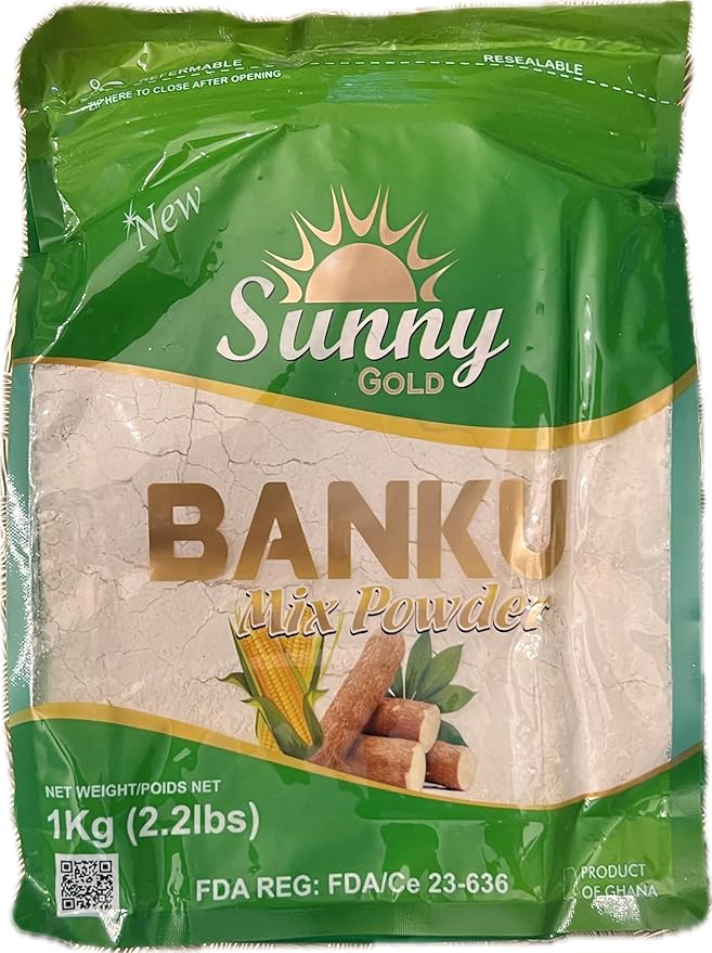 Sunny Gold Banku Mix Traditional African Cassava and Maize Flour 2.2 lbs