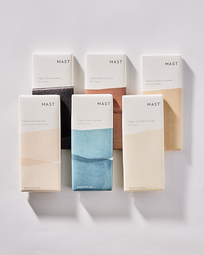 Mast Chocolate Bars | 6 pack | Organic Kosher | Classic 2.5oz each (6 Bars Variety Gift Box)
