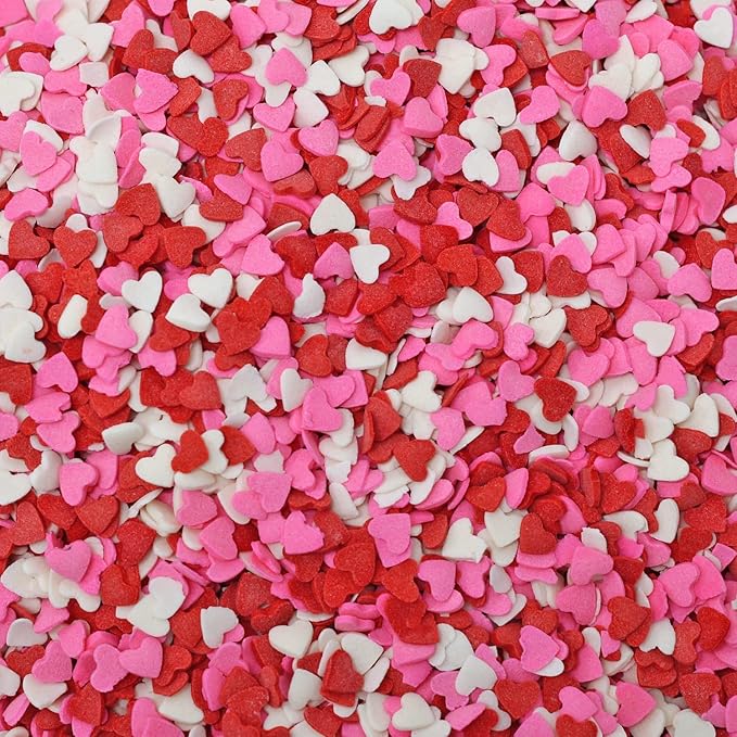 Heart Confetti Sprinkles- Valentines Sprinkles - 1.2 LB - Bulk Toppings- Candy Quins for Cupcakes Cookies Ice Cream
