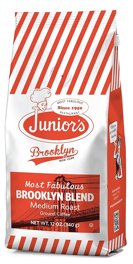 Junior's Most Fabulous Ground Coffee 12 oz (Brooklyn Blend 6 bags)