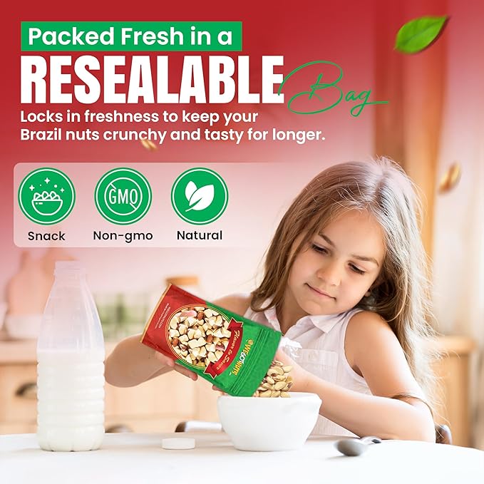 Raw Brazil Nuts - 1 Pound (16oz) - Natural Unsalted Shelled No Preservatives Kosher Certified - Natural Fresh Healthy Diet Snacks for Kids and Adults by We Got Nuts