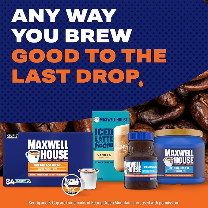 Maxwell House Breakfast Blend Mild Roast K-Cup Coffee Pods 84 ct Box