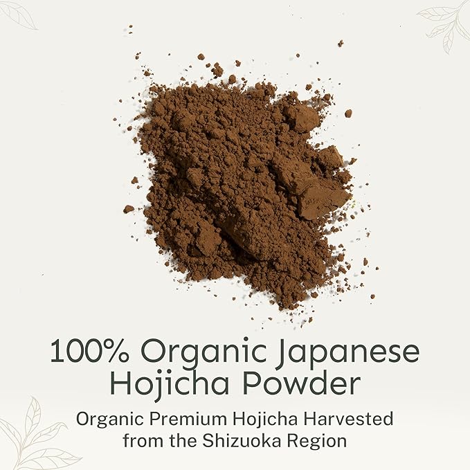 Yu Tea Organic Hojicha Green Tea Powder 30 Instant Packets | Rich in Antioxidants &amp EGCG | Pure Japanese Roasted Green Tea | Low Caffeine &amp Unsweetened Matcha Alternative | Single Serve Stick