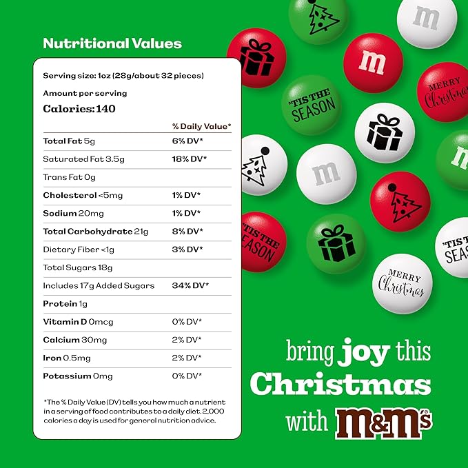 M&ampM’S WORLD Christmas Milk Chocolate Candy - 2 Pounds of Holiday Color Chocolate Bulk For Christmas Candy Bags Decorations and More