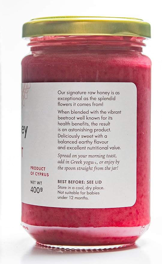 Mellona 100% Raw Honey with Beetroot raw honey Pure Natural Unpasteurized Superfood – raw unfiltered honey Creamy Texture No Additives or Preservatives – 400g