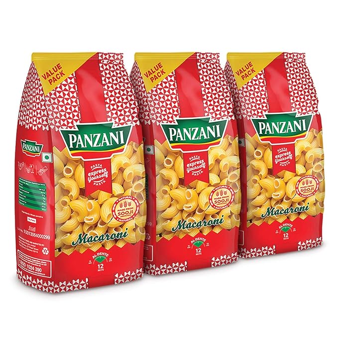 METREY Express Macaroni Pasta 3 x 400 g (Pack of 3)